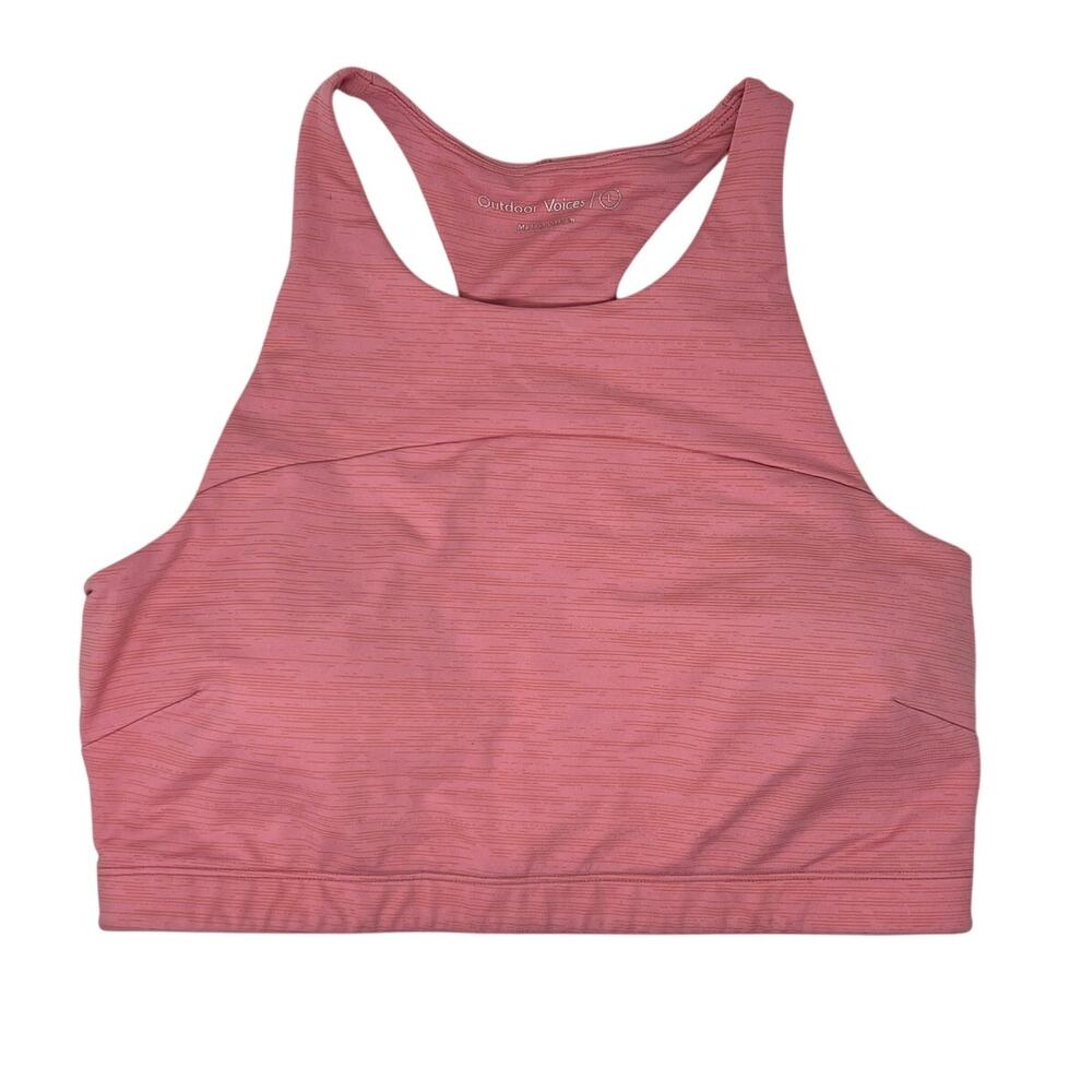 Outdoor Voices Pink High Neck Racerback Sports Bra Large